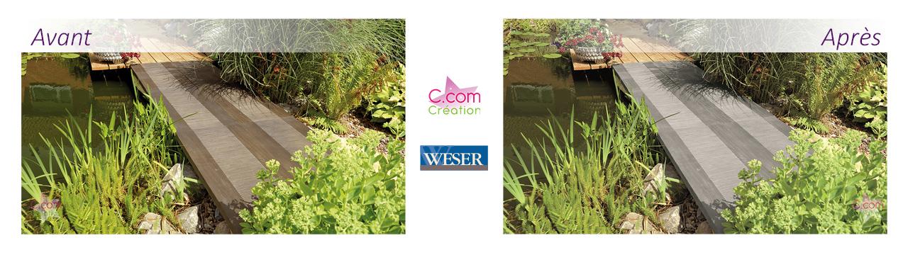 Colorisation des Dalles de cheminement Weser de Wengé à Gris - Jardin